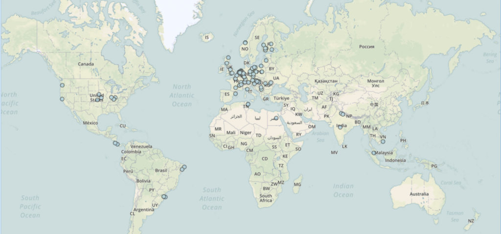 Induced bank filtration sites worldwide (source: Global MAR Portal)